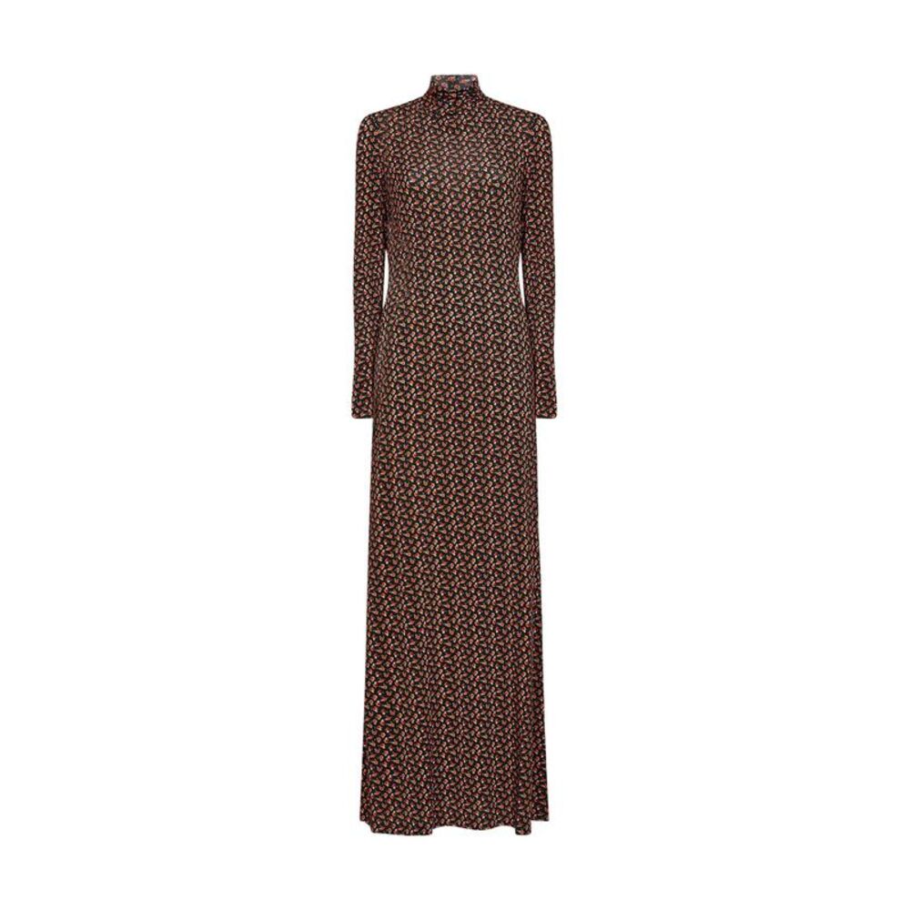 Rabanne Women Black Floral-Print Stretch Jersey Maxi Dress